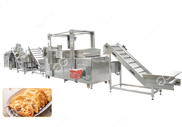 آلة قلي فطيرة اللحم الصناعية 400 كجم / ساعة مع تسخين الغاز